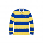Polo Ralph Lauren SS24 V&auml;rviplokk Triibuline Tikitud Logoga L&otilde;tv Pikkade Varrukatega Polo S&auml;rk Meeste pealisr&otilde;ivad Kroom-Kollane MNPOKNI16823545-700 M
