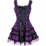 &Scaron;ikk Lolita Ruuduline Suvine Kleit Varrukateta Vintage Sidumisn&ouml;&ouml;riga Midi Vestido Gooti LaAe Volangidega A-l&otilde;ik &Ouml;&ouml;silmustega Rihmadega Kleidid S-5XL S punane