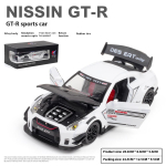 1/24 m&otilde;&otilde;tkava Suur suurus Simuleeritud Nissan GTR-r35 Autopilt Spordiauto mudel Simulatsioon Sulamist auto mudel M&auml;nguasi Kollektsioon Kingitus valge