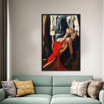 Romantiline Paar L&otilde;uenditr&uuml;kk, Seksikas Paar L&otilde;uendil, Moodne L&otilde;uenddekoor, Magamistoa Kunst, Personaliseeritud &Otilde;petaja Kingitus, 20x30cm
