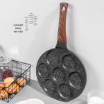 Valatud mittenakkuv naerun&auml;oga vahvli- ja pannkoogipann Die-cast Seven-hole Pan (White)
