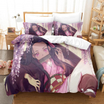 Kuumad Kamado Nezuko Voodipesukomplektid Anime Demon Slayer Voodikate Teismelistele T&uuml;drukutele Moodne Twin Single Queen King T&auml;issuurus Tekikott EU Double200x200cm