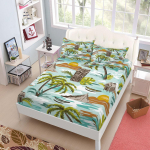 Saare Tiki Retro Mustriga Voodilina Komplekt King Queen Double Full Suuruses Voodipesukomplekt 150x200cmx15cm deep