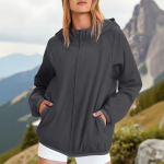 Women's rain jacket, soft and lightweight full zipper sweatshirt jacket L