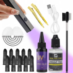 Ultimate UV-valgusega juuksepikendust&ouml;&ouml;riistade komplekt t&auml;ielik salongikvaliteediga juuksepikenduste UV-valgusliim, juukseliimi eemaldaja UV-liimlamp comb