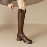 Naiste Vintage Pruunid P&otilde;lvek&otilde;rgused Saapad Naiste Mood &Uuml;mar Nina K&otilde;rge Konts R&uuml;&uuml;tlisaapad S&uuml;gis Talv Naiste Pikad Saapad Botas Mujer 39 tumepruun v&auml;rv