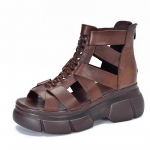 2024 Suvi Mustad Naiste PU Nahast Sandaalid Lahedad Pahkluusaapad Platvormkingad Kiilsandaalid De Mujer Mood V&auml;lisjalatsid 40