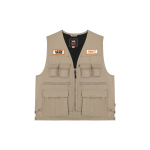 Vans X Rokit Geomeetriline Muster Triiptr&uuml;kiga Mitmetaskuline Vest Unisex &Uuml;ler&otilde;ivas Khaki VN0005XAKHK XL beige