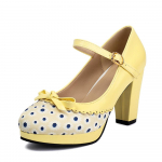 Moodsad Lolita Kingad Naiste Oxford Kingad Armsad Platvormiga K&otilde;rged Kontsad Retro Vintage Kingad Naistele Mary Janes &Uuml;mar Ninaga Pahkluupaelaga Kingad 34 kollane