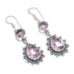 Natural Pink Kunzite Gemstone Handmade 925 Sterling Silver Earring 2.05 v3u24