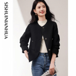 Women's Elegant Short Wool Coat XL