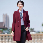 Women's Wine Red Professional Wool Blend Coat M