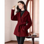 Elegant Women's Mid-length Wool Blend Coat M