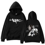 Tupac 2pac mees- ja naisr&auml;pparitega tr&uuml;kitud kapuutsid, hip-hopi vabaaja spordir&otilde;ivad, Harajuku t&auml;navamoodi kapuutsid ja riided S black