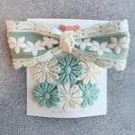 3 tk Korea pitsist paelaga juukseklamber &ndash; Tikitud karikakrad ja pits &ndash; Armas kingitus t&uuml;drukutele &ndash; 5 v&auml;rvi trendikad juukseaksessuaarid taevasinine v&auml;rv