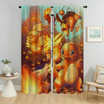 P-pokemones Koduinterj&ouml;&ouml;ri Kardinad Elutoa Akna Kardinad Vaheseinakardinad 2 t&uuml;kki Halloweeni Dekoratsioon Varjud Kaamera W86xH137cmx2pcs-CL