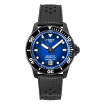Tissot Seastar 1000 S&uuml;nteetiline rihm Sinine sihver Automaatne sukeldumiskell T120.807.37.041.00 300M Meeste k&auml;ekell sinine
