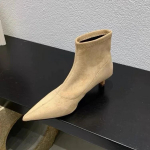 Terava ninaga poolsaapad Naiste k&otilde;rged kontsad seemisnahast kingad Talv 2025 Trend Seksikad Elegantsed Kontorijalatsid Mood Peopumbad Botas Mujer 35 aprikoosi