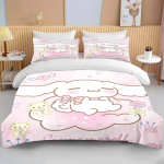 Kawaii Sanrio Cinnamoroll Tr&uuml;kitud Voodipesukomplekt Tekikott 1 Tekikott 2 Padjap&uuml;&uuml;ri T&auml;iskasvanute ja Laste Voodipesukomplekt Luksuslik Kingitus 135x200cm