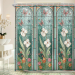 Roosa Roosi Lilleline Du&scaron;ikardin Romantiline Vintage Lilleline Unikaalne Valge Reljeefskulptuur Retro Lehed Taim Botaaniline Vannituba 90x180CM