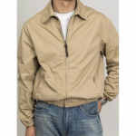 Meeste vintage-stiilis kevad-/s&uuml;gisjakk, p&ouml;&ouml;ratava kraega, lukuga kerge jakk, lihtsalt pestav viimistletud t&ouml;&ouml;jakk 2XL khaki