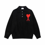 AMI S&uuml;gis ja Talv Uus Suur S&uuml;da Jacquard Villane Ami De Coeur Polo Kraega Kampsun Paarikampsun S