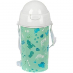 Vee pudel - SAFTA - EELKOOL DINO - 500 ml - Automaatne avamine - BPA vaba roheline