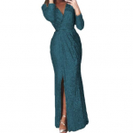 Naiste &otilde;htukleit s&uuml;gava V-kaelusega, litritega kaunistatud, pikkade varrukatega, elastse v&ouml;&ouml;kohaga XXL