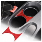 Red Carbon fiber Cup Holder Divider Trim Sticker For Seat Leon 2008-12
