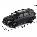 Uus 1/32 Toyota Highlander SUV Sulamist Autop Model Diecast & M&auml;nguasi Metall Maasturid Autop Mudel Simulatsioon Heli Valgus Kingitused must