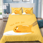 Naljakas Gudetama laisk muna tekikott padjap&uuml;&uuml;r voodipesukomplekt t&auml;iskasvanud poiss t&uuml;druk magamistoa kaunistus lapsed &uuml;hekohaline kahekohaline suur suurus EU Single(135*200cm)3pcs yellow
