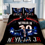 Jalgpallit&auml;he tekikott padjap&uuml;&uuml;r Neymar Voodipesu komplekt T&auml;iskasvanud Poiss T&uuml;druk Magamistoa kaunistus &Uuml;he-kahekohaline T&auml;is Kuninglik suurus AU Single(140*210cm)3pcs