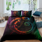 Sisalikust tekikottide komplekt Roomajate voodipesukomplekt Kuninglik suurus Poistele T&uuml;drukutele K&auml;rn Troopiline loom Lilla lilleline Eksootiline tekikate EU Single(135*200cm)3pcs