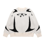 Meeste Vintage Kootud Riided Y2K T&auml;htede Graafilised Kampsunid Talvine Harajuku &Uuml;legabariidiline Pullover Kampsun Unisex Esteetika Riided Teismelistele EMA S valge