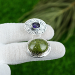 Naturaalne Gogunjula Gemstone'i Ripats Roheline 925 Sterling H&otilde;be India Ehted