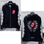 8359 CHROME HEARTS 2026 Uus Kevad ja S&uuml;gis Suur Suurus &Otilde;huke Stiil Klassikaline Stiil Logo T&otilde;mblukuga Kapuutsiga Dressipluus Paaridele S must