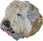 Irish Soft Coated Wheaten Terrier - dog-shaped patch, embroidered patch, unique decoration for Art-Dog backpack