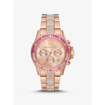 Michael Kors Suur Everest Pav&eacute; Roosa Kuldse Tooniga K&auml;ekell MK7211 roosa kuldne v&auml;rv