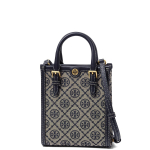 Tory Burch T Monogram Classic Allover Print Kangas ja Nahast T&otilde;mblukuga Kotid Unisex T&otilde;mblukuga Kotid Merev&auml;esinine 87146-405 Basic Set (Bag+Dust Bag)