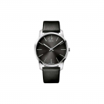 Calvin Klein Kvartsikell Nahkrihm 43 mm Must sihver 30 m Veekindel Meeste kellad K2G21107 Black Dial