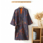 Meeste kodur&otilde;ivad puuvillased kimono pidžaamad hommikumantlid kevadiseks žakaarmustriga tr&uuml;kitud koduriietus keskmise pikkusega &uuml;lem&otilde;&otilde;duline hingav hommikumantel M