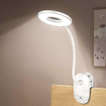 Klipiga lugemislamp, patareitoitega, klipiga voodilamp 3 heledustasemega, USB-laetav, lugemislamp