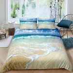 Suvine rannakuninganna tekikott Sinine ookeanikala voodipesukomplekt Hawaii mere palmipuud tekikate Marine Life lohutuskate 135x200cm gray