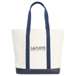 Lacoste Roland Garros Logo Tikand V&auml;rviplokk Disain Puuvillane Kandekott Naiste kandekotid Valge Sinine NF5305RG-M88 White & Blue