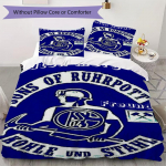 FC Schalke 04 Muster Voodipesu komplekt Tekikate Padjap&uuml;&uuml;r Kodu kaunistus S&uuml;nnip&auml;evakingitus (1 * tekikott + 2 * padjap&uuml;&uuml;ri ilma s&uuml;damikuta)49 135x200cm