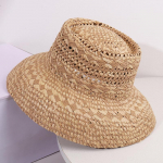 Raffiast k&auml;sitsi kootud kokkupandav p&auml;ikesem&uuml;ts naistele, v&auml;litingimustesse, reisimiseks, UV-kaitsega, hingav, Boho Chic M 56-58cm khaki
