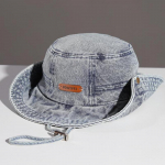 Vintage pestud teksist &auml;&auml;risek&uuml;bar Naistele Meestele Unisex Lai &auml;&auml;r P&auml;ikesem&uuml;ts V&auml;litingimusteks Matkamiseks Randa L&auml;&auml;ne stiil (Helesinine) P&auml;ikesevari sinine