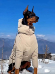 Kahe jalaga Suure Koera Talvine Udusulejope, Paksenatud Kutsika Mantel Riided Soojast Kaelakujundusega, Dobermanni, Hurtide, Whippetite ja Suurte T&otilde;ugude jaoks 4XL khaki