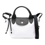 Longchamp Le Pliage Energy 17 Kl&otilde;psuga T&otilde;mblukuga Sulgemine L&otilde;uend ja Nahk Pelmeenikott Mini Naiste &Otilde;lakott Must Valge 1500HSR007 Basic Set (Bag)