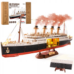 Rolife 3D puidust pusle Titanic mudel LED-valgustitega Laevamudel interj&ouml;&ouml;ri atmosf&auml;&auml;ri jaoks K&auml;sit&ouml;&ouml; DIY Liimivaba Aega hariv Sobib keskmisele vanusele